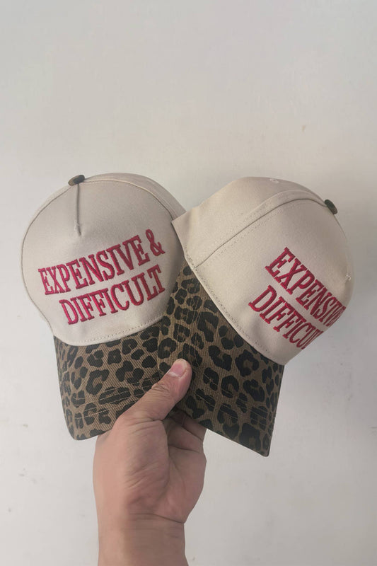 EXPENSIVE & DIFFICULT Leopard Contrast Brim Cap