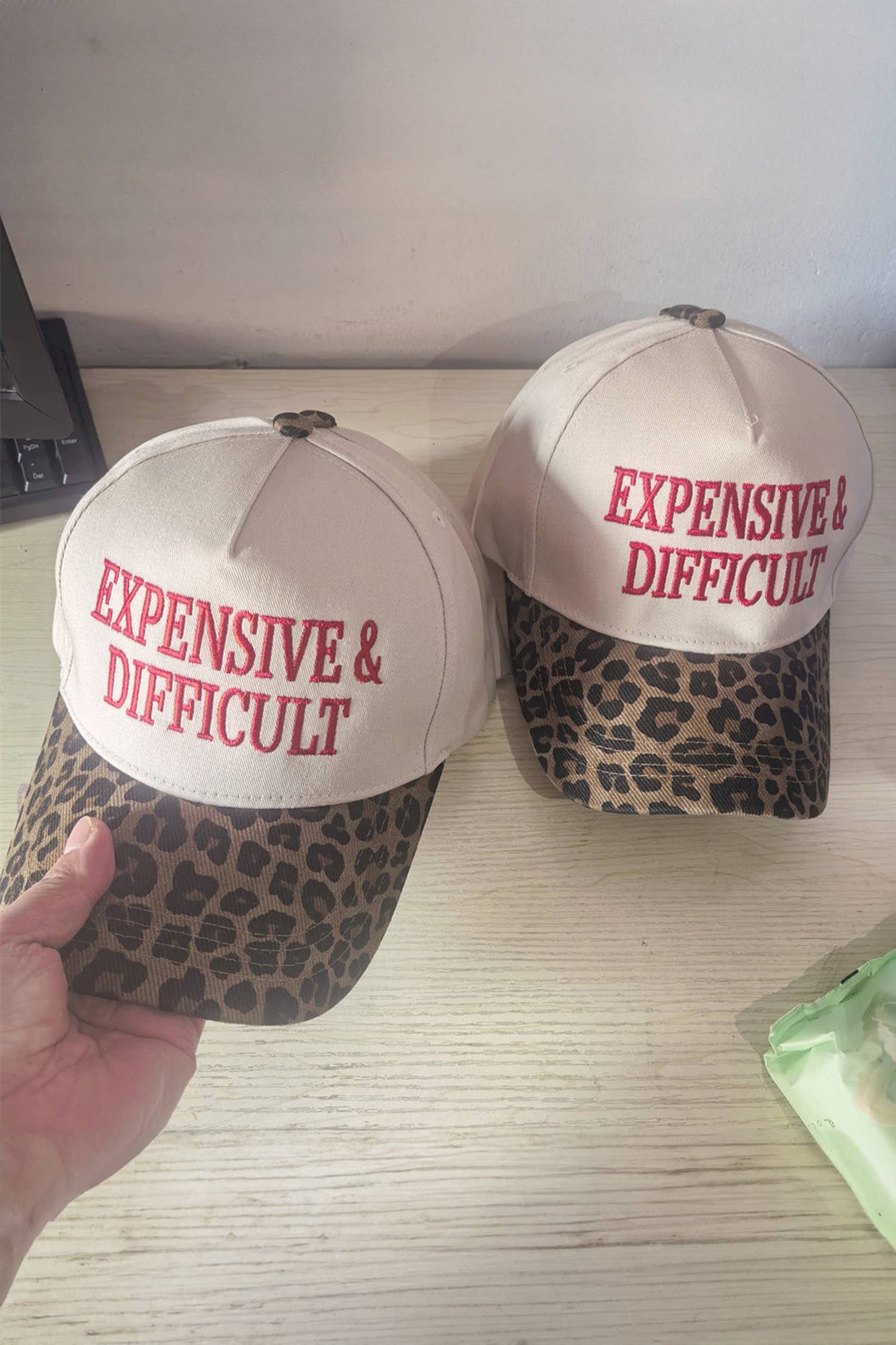 EXPENSIVE & DIFFICULT Leopard Contrast Brim Cap
