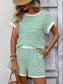 Striped Short Sleeve Top & Shorts Set