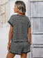 Striped Short Sleeve Top & Shorts Set