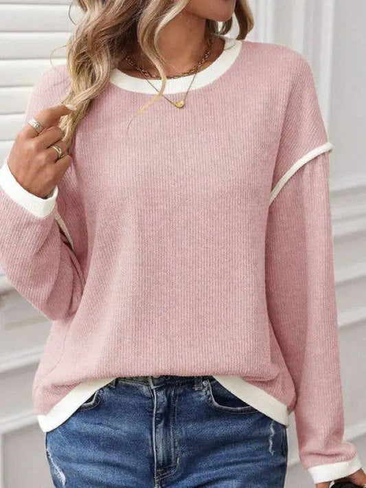 Women's Knit Sweater | Long Sleeve Crewneck Pullover
