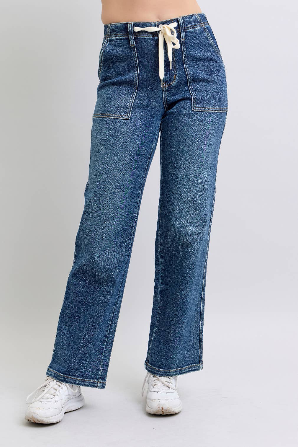 High Waisted Drawstring Wide