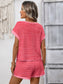 Striped Short Sleeve Top & Shorts Lounge Set M