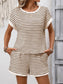 Striped Short Sleeve Top & Shorts Lounge Set