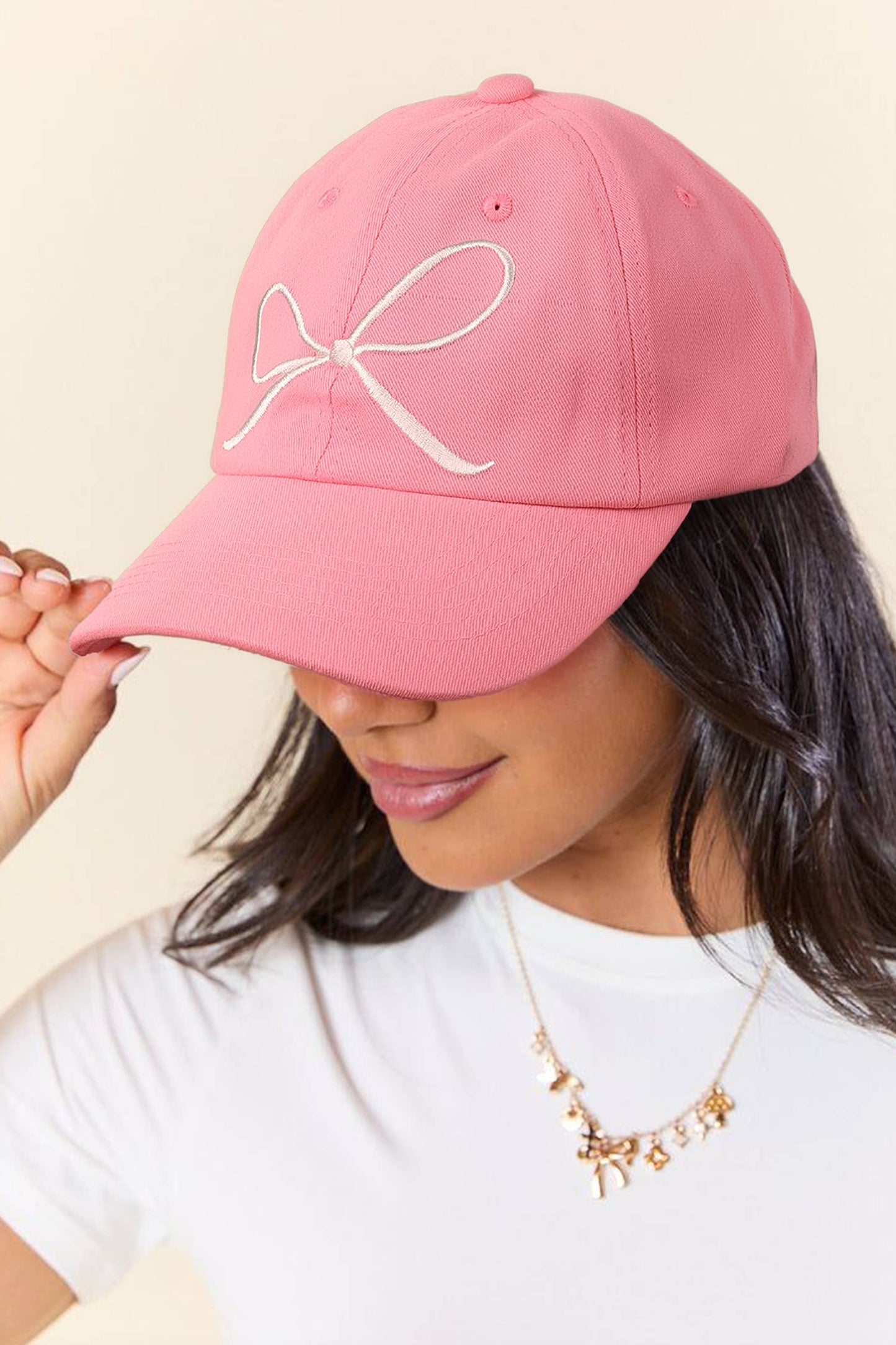 Bow Embroidered Baseball Cap
