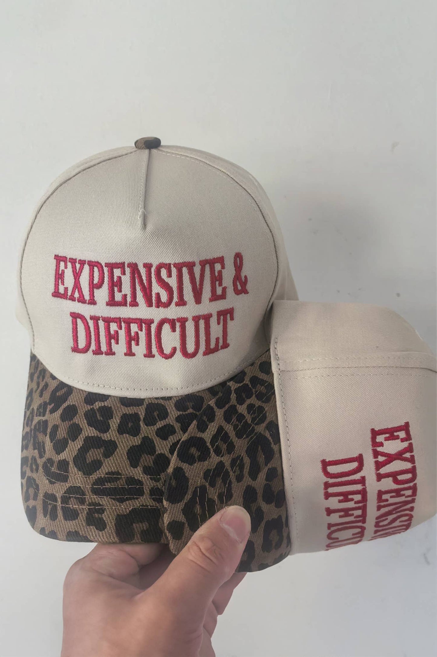 EXPENSIVE & DIFFICULT Leopard Contrast Brim Cap