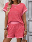 Striped Short Sleeve Top & Shorts Set