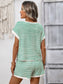 Striped Short Sleeve Top & Shorts Lounge Set