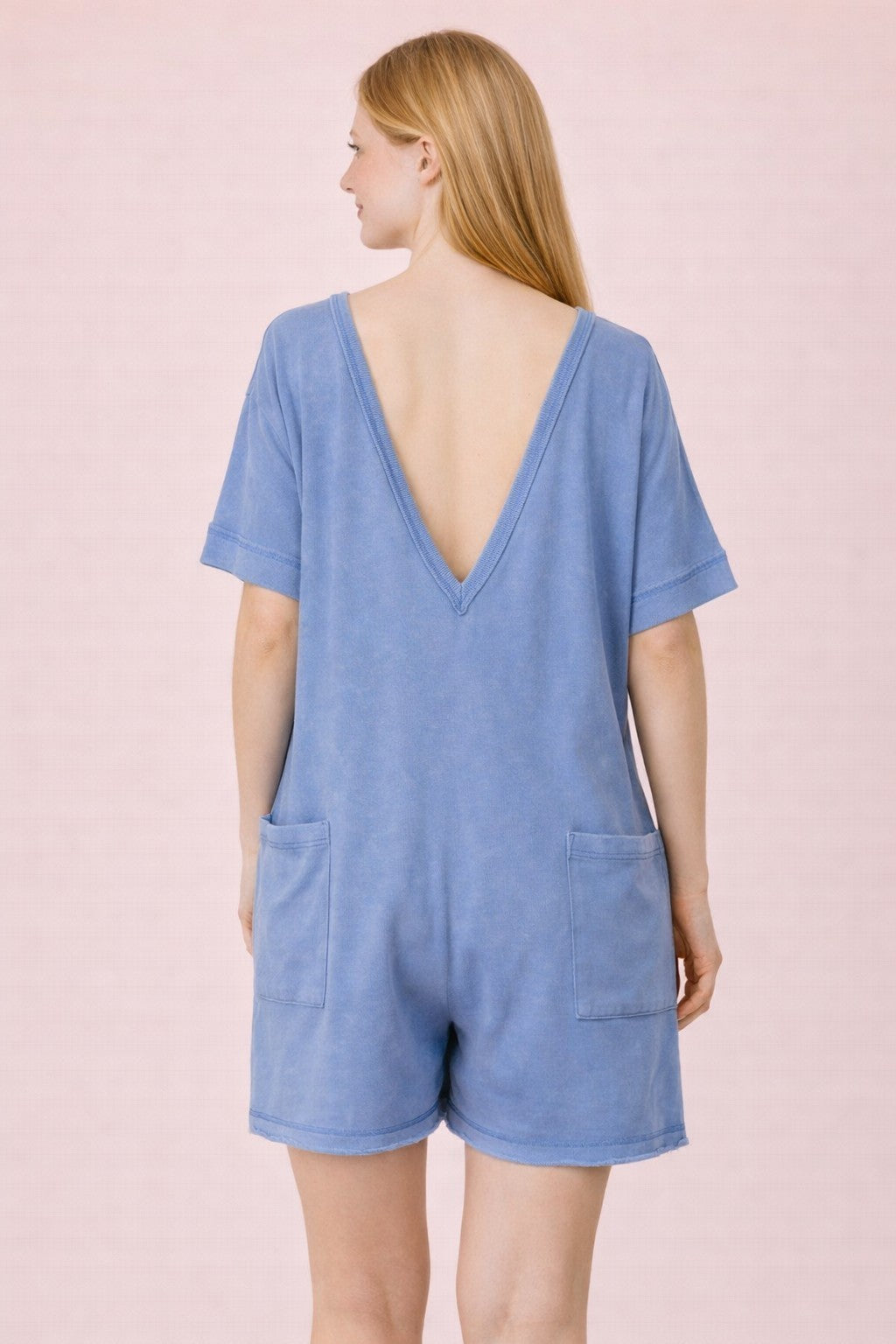 Mineral Washed Knit Casual Romper