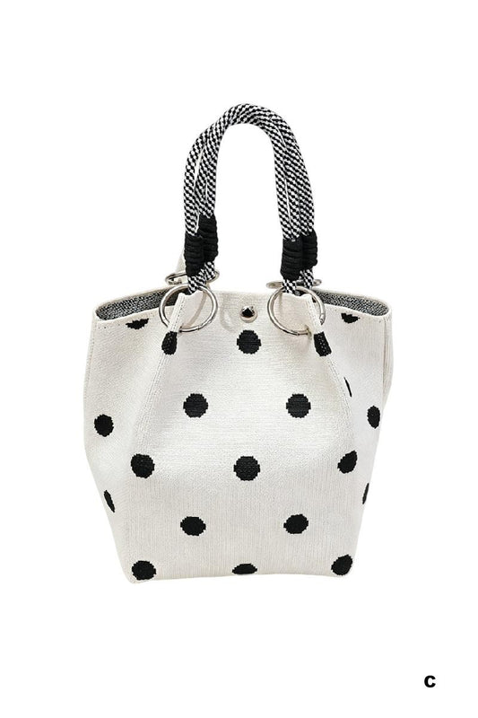 Geometric Knitted Bucket Tote Bag