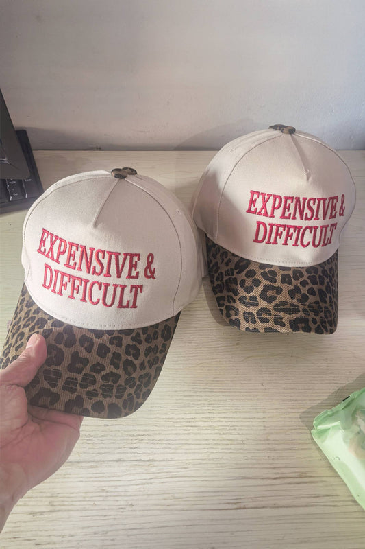 EXPENSIVE & DIFFICULT Leopard Contrast Brim Cap