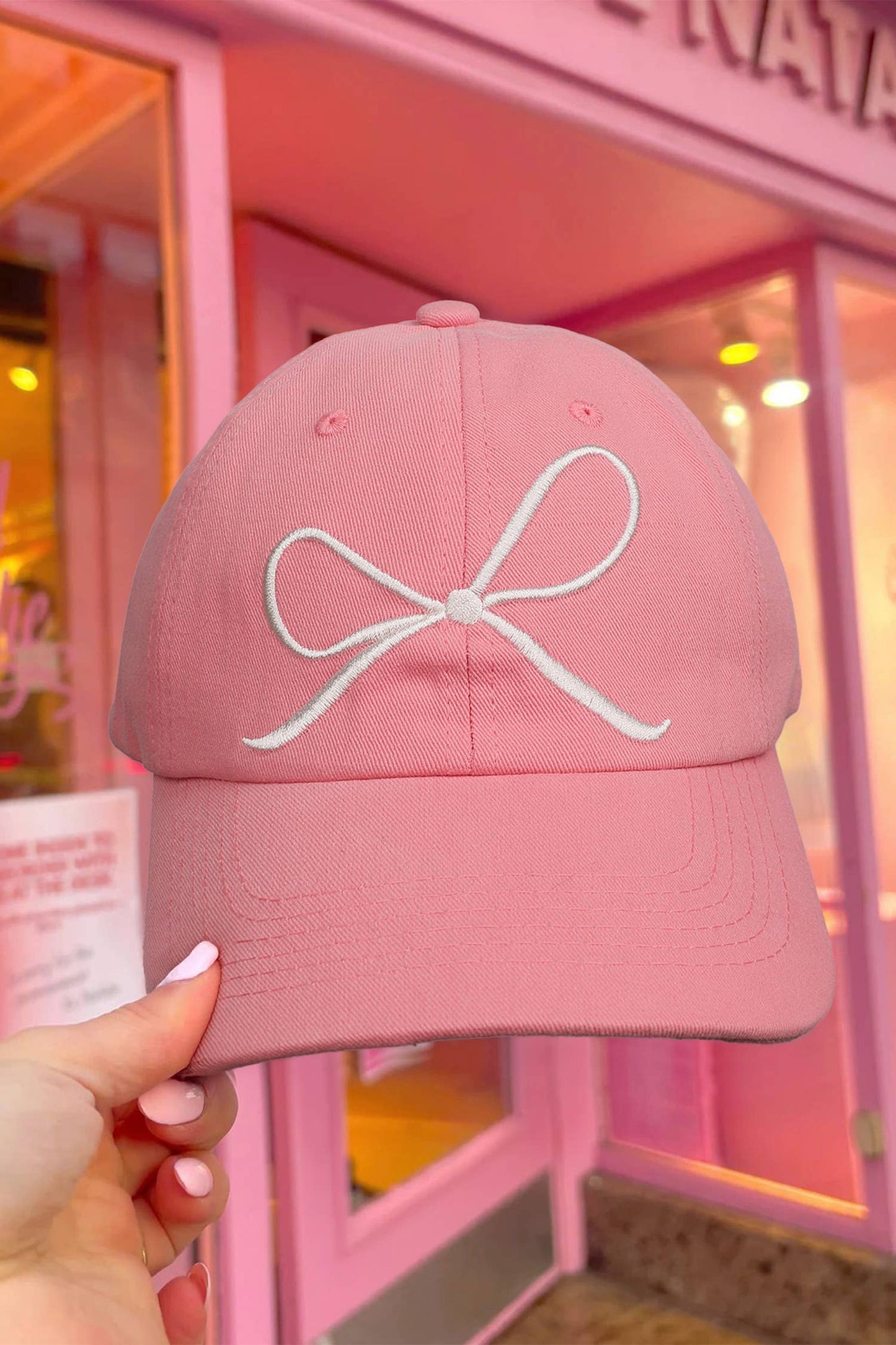 Bow Embroidered Baseball Cap