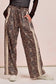 LEOPARD PRINTED PANTS SIDE CONTRAST LACE