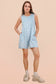 Washed Printed Sleeveless Casual Romper