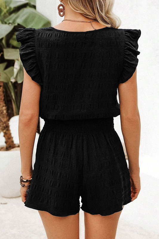 Ruffle Sleeve Square Neck Set