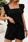 Ruffle Sleeve Square Neck Set